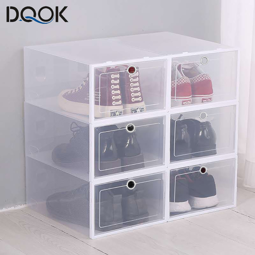 Shoe Box Display - Paquete de 6 Cajas Transparentes para