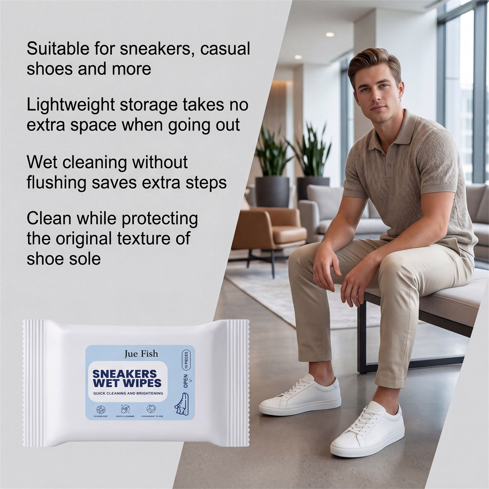 Sneaker Care Wipes - Toallitas Limpiadoras de Zapatos Portátiles, Ideales