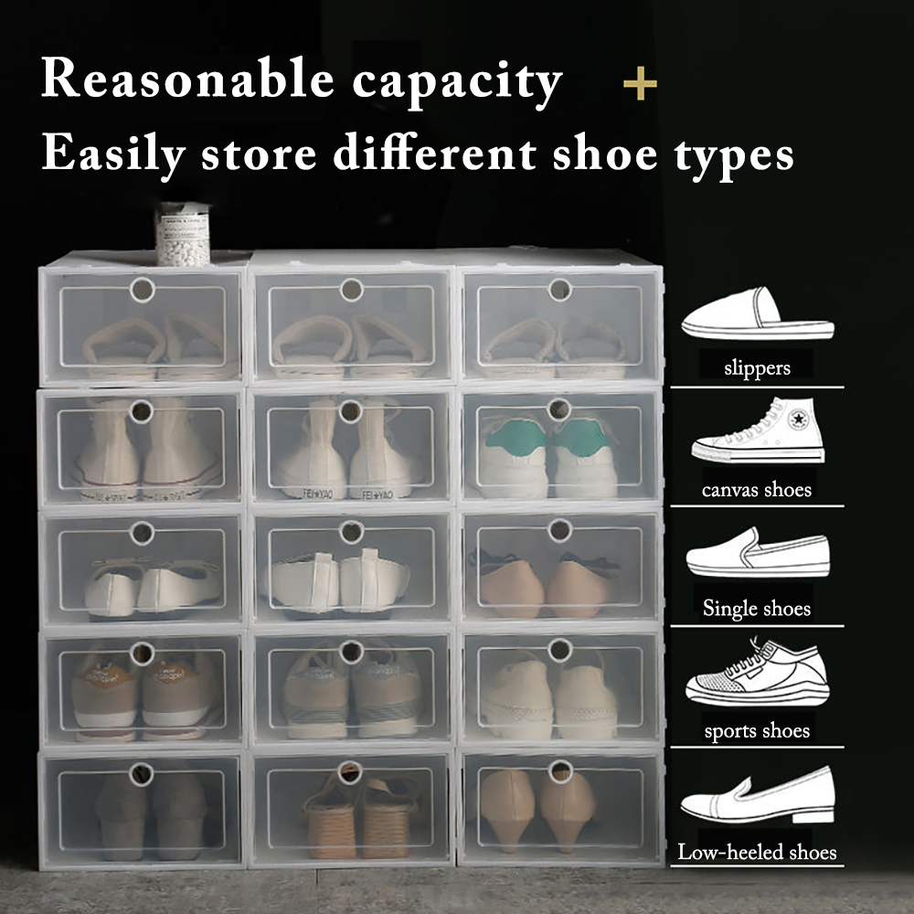 Paquete de 6 Cajas Transparent - Shoe Box Display reseña y precio