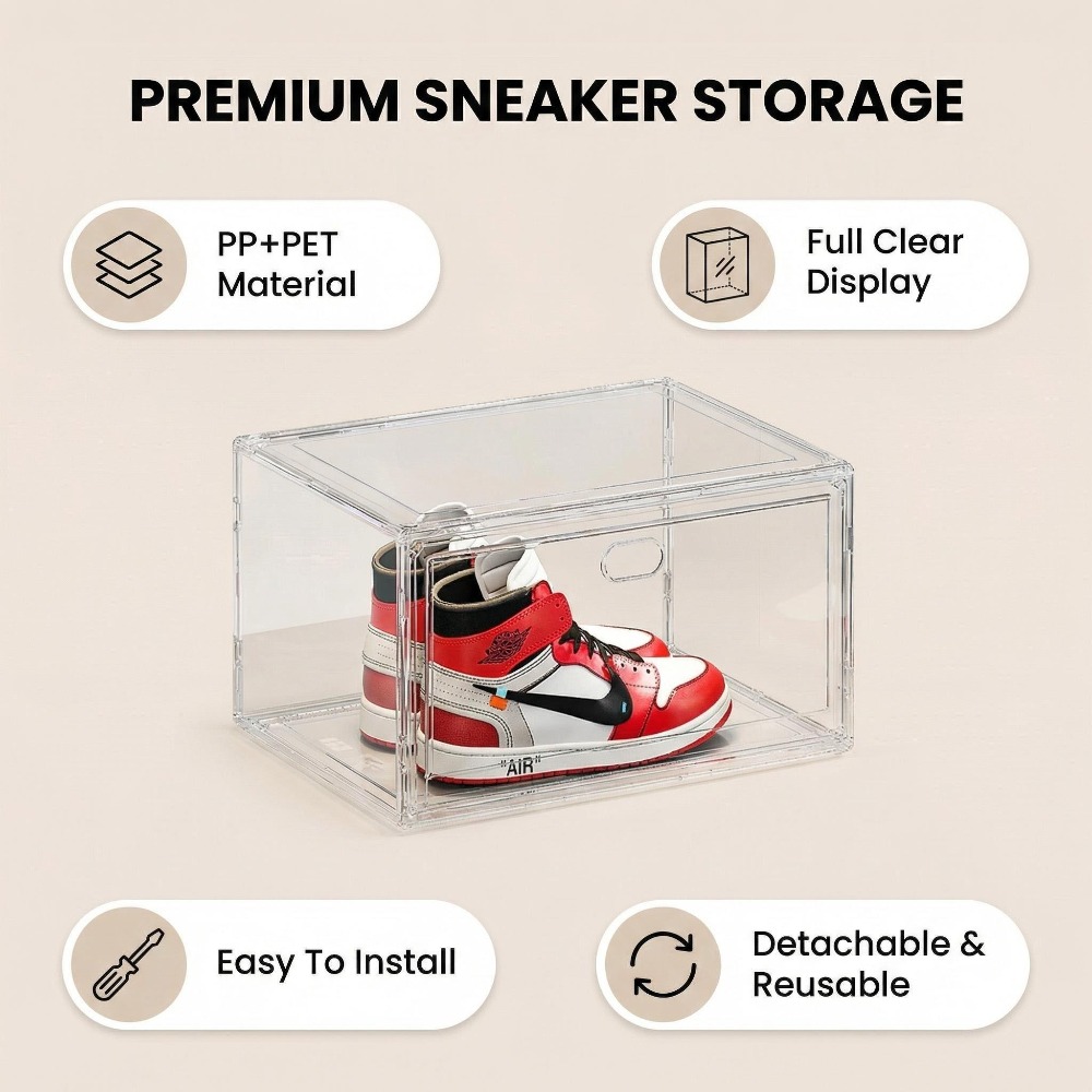 Caja de almacenamiento transpa - Shoe Box Display reseña y precio